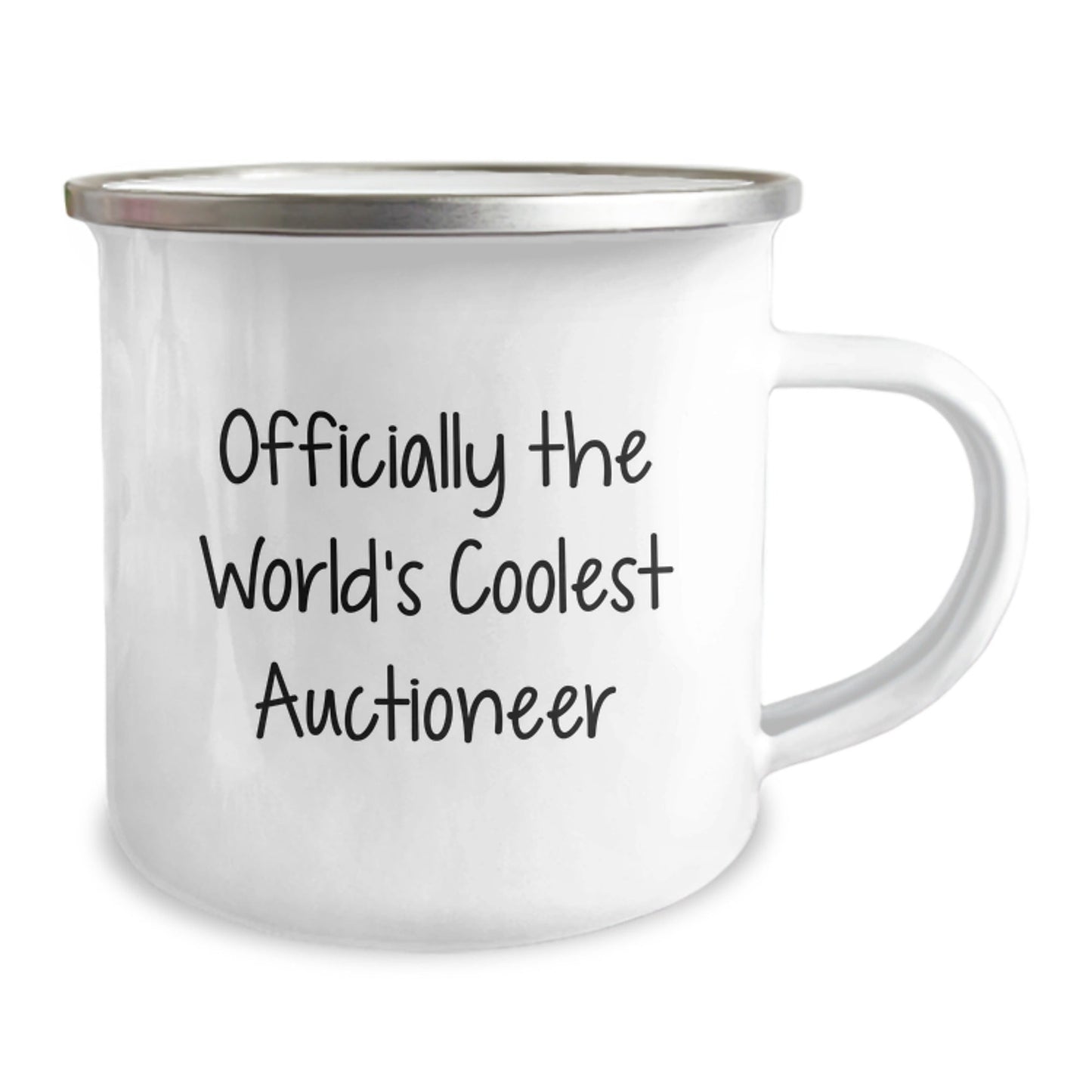 Auctioneer Gifts for Men or Women, 'Officially The World's Coolest Auctioneer' Funny Camping Mug, Unique Graduation Gifts from Family or Friends - The Buy Boom