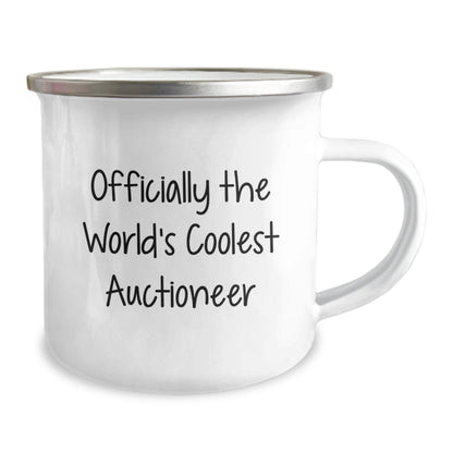 Auctioneer Gifts for Men or Women, 'Officially The World's Coolest Auctioneer' Funny Camping Mug, Unique Graduation Gifts from Family or Friends - The Buy Boom