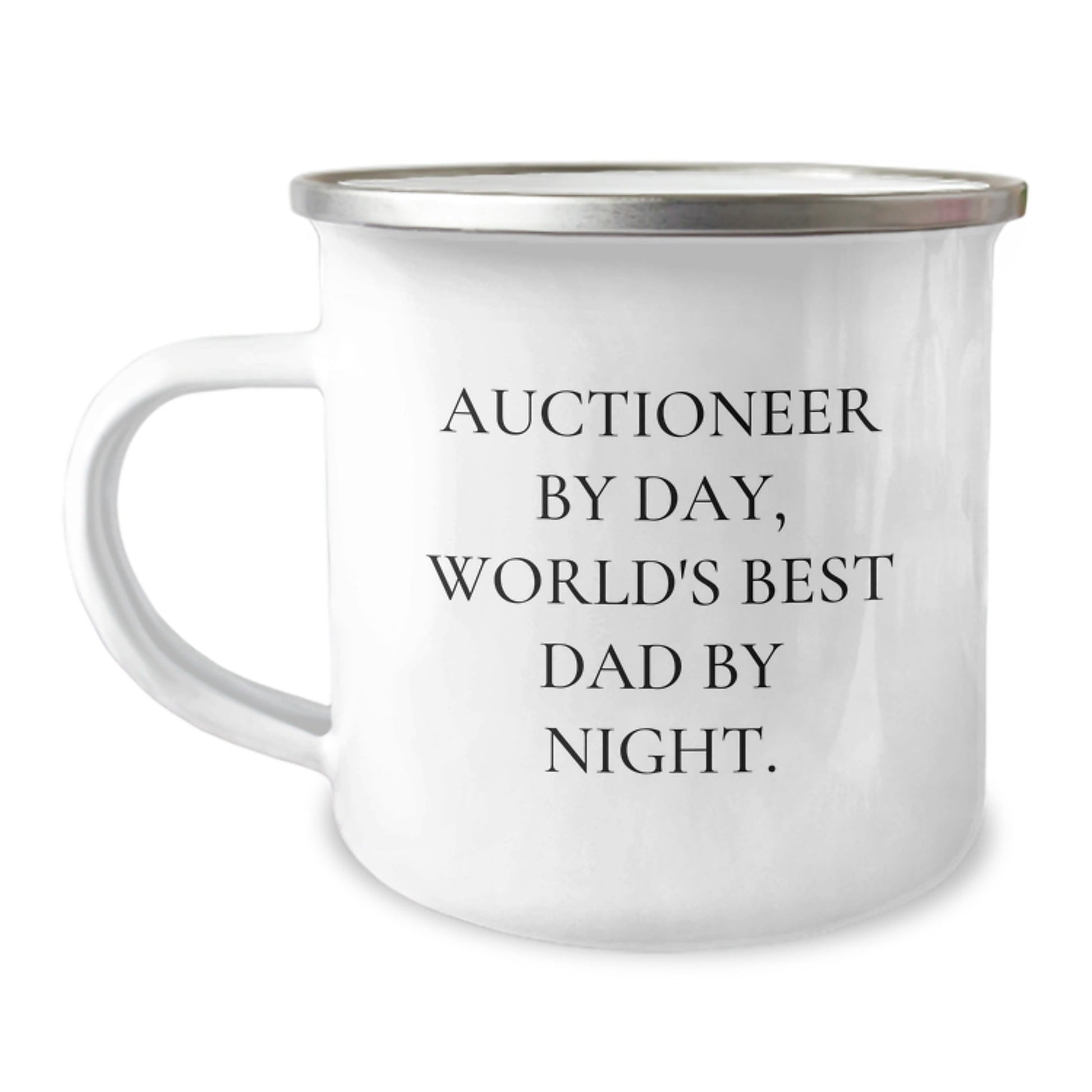 Auctioneer Gifts from Friends for World's Best Dad Graduation Camping Mug, Funny Quote Inside - The Buy Boom