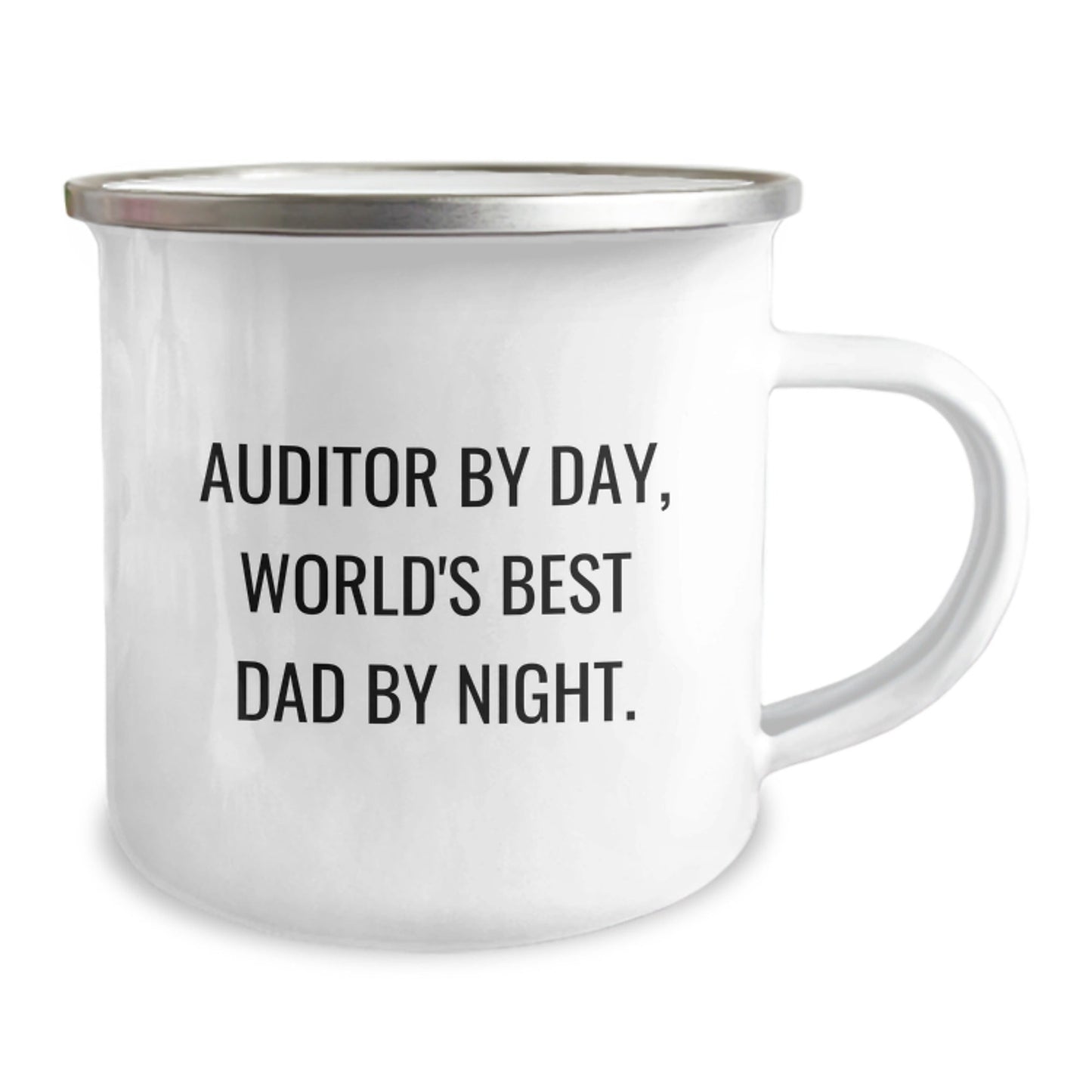 Auditor Gifts, Funny Camping Mug, 'Auditor By Day, World's Best Dad By Night.' - Unique Graduation Gifts from Family to Men - The Buy Boom