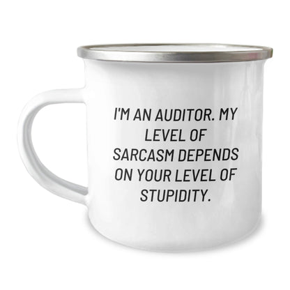 Auditor Sarcasm Camping Mug, Funny Gifts from Men to Auditor, Unique Graduation Gifts for Auditor - The Buy Boom