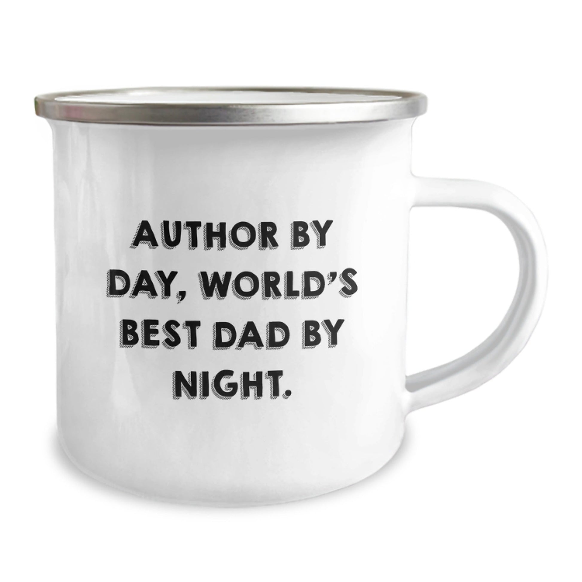 Author Gifts: 'Author By Day, World's Best Dad By Night.' Funny Camping Mug for Graduation from Friends, Family or Coworkers - The Buy Boom
