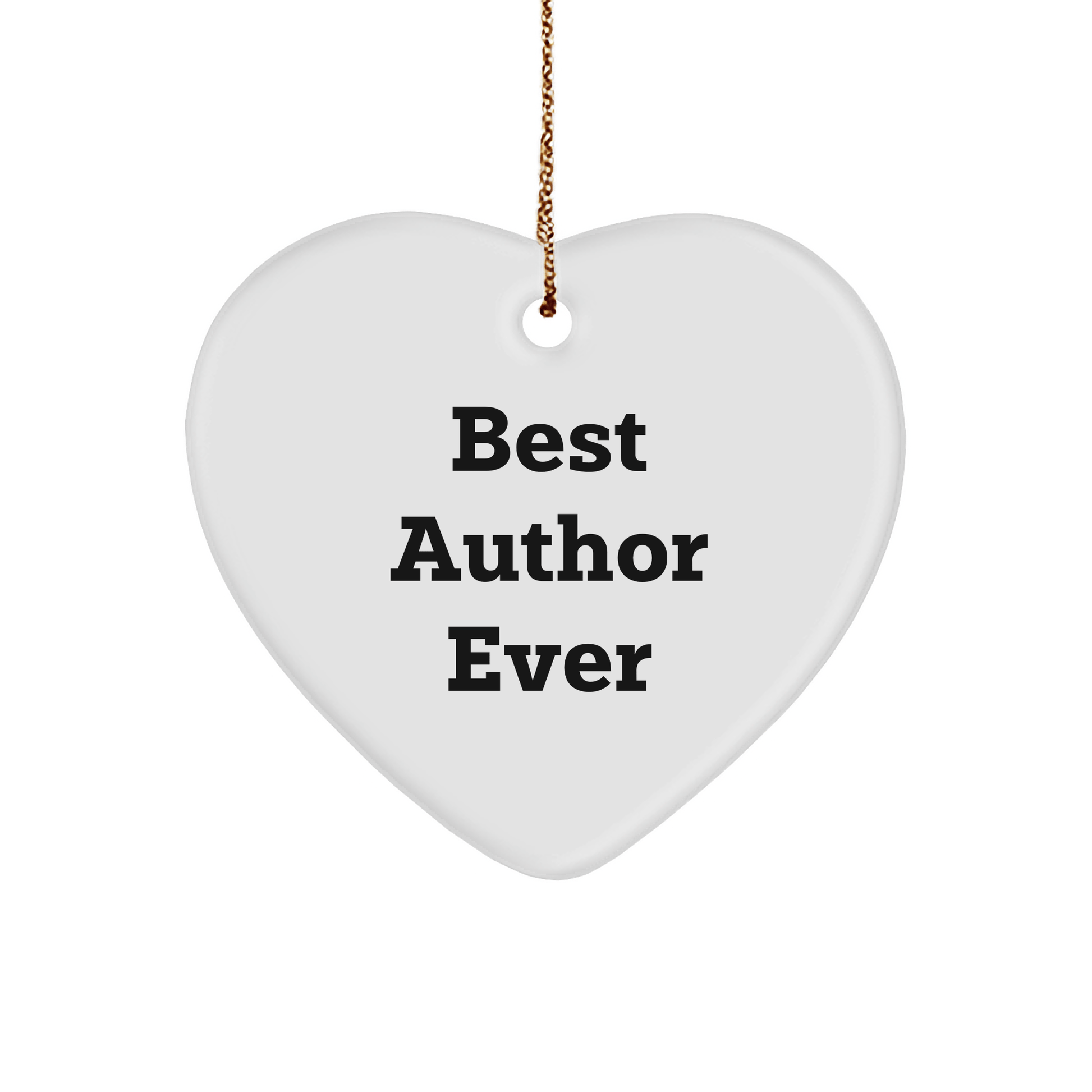 Author Gifts from Best Author Ever Funny Heart Ornament for Christmas - Quote: 'Best Author Ever' Gifts for Author, Family, or Friends - The Buy Boom