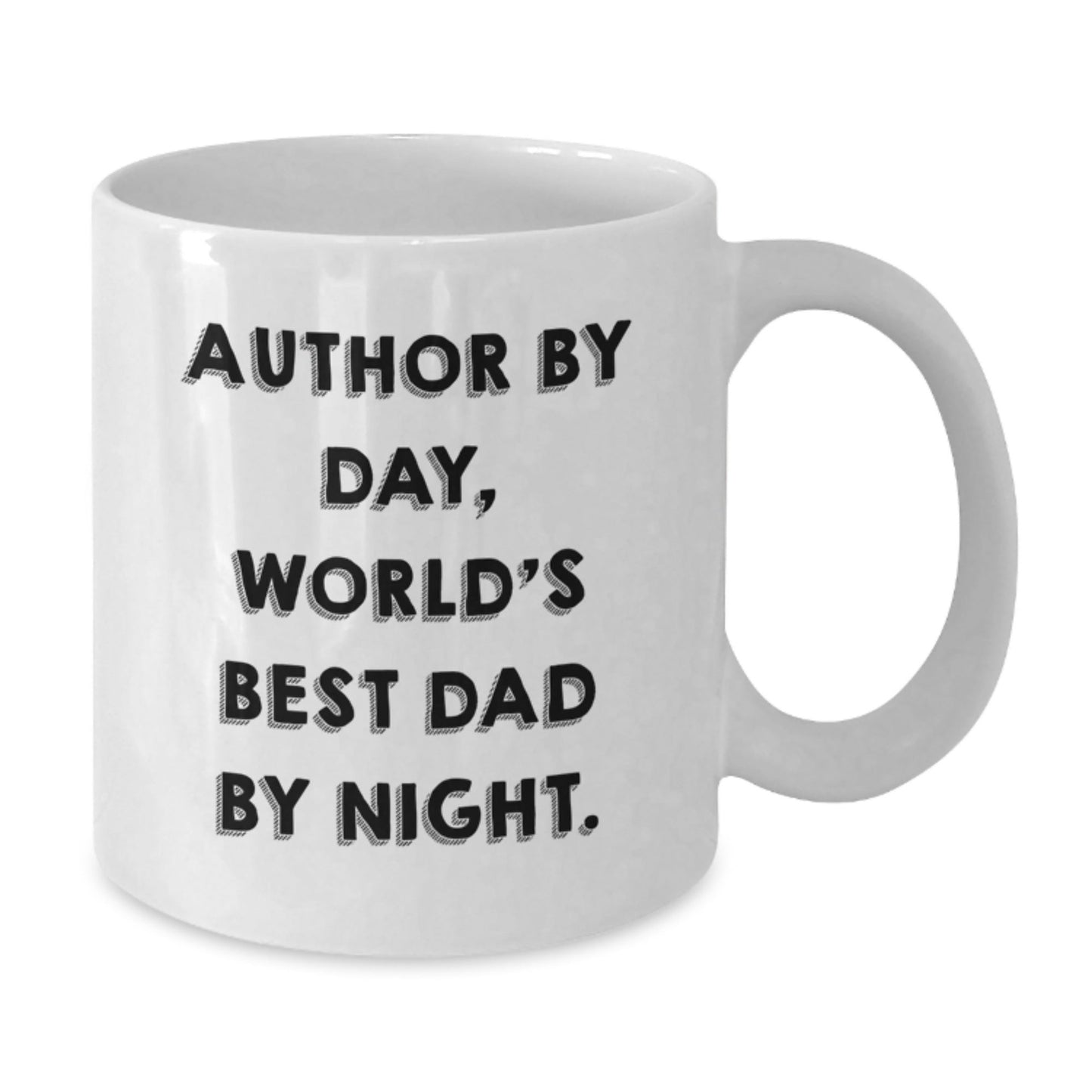 Author's Humor White Coffee Mug, Funny Gifts from Men to Best Dad By Night, Unique Graduation Gifts for Author - The Buy Boom