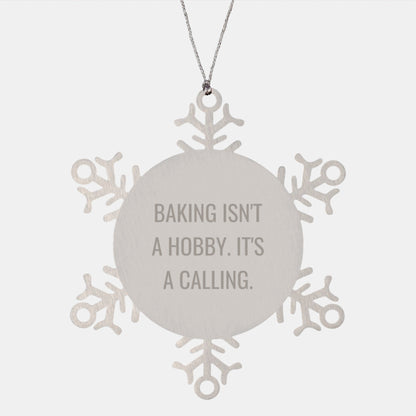 Baking Enthusiast Funny Snowflake Ornament Gifts for Baking Lovers, Christmas Unique Gifts from Friends to Family, Stainless Steel - The Buy Boom