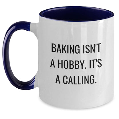 Baking Enthusiast Gifts from Family for Women - Funny Two Tone Coffee Mug for Christmas Unique Presents with Baking Isn't A Hobby. It's A Calling. - The Buy Boom