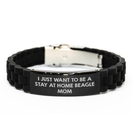 Beagle Dog Lovers Funny Quote Glide lock Clasp Black Stainless Steel Adjustable Gift for Men from Dad - The Buy Boom