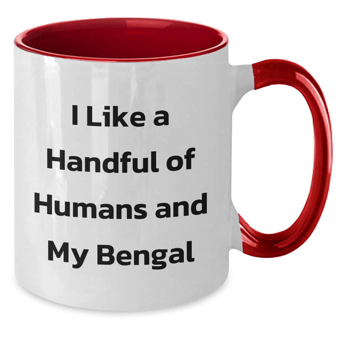 Bengal Cat Lovers Funny Coffee Mug Gifts from Friends for Graduation, 'I Like A Handful Of Humans And My Bengal', Two Tone Ceramic Mug - The Buy Boom