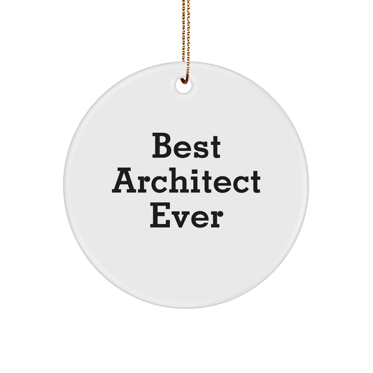 Best Architect Ever Circle Ornament, Funny Quote Gift for Men, Women, Friends, Coworkers and Family, Christmas Unique Gifts from Friends - The Buy Boom