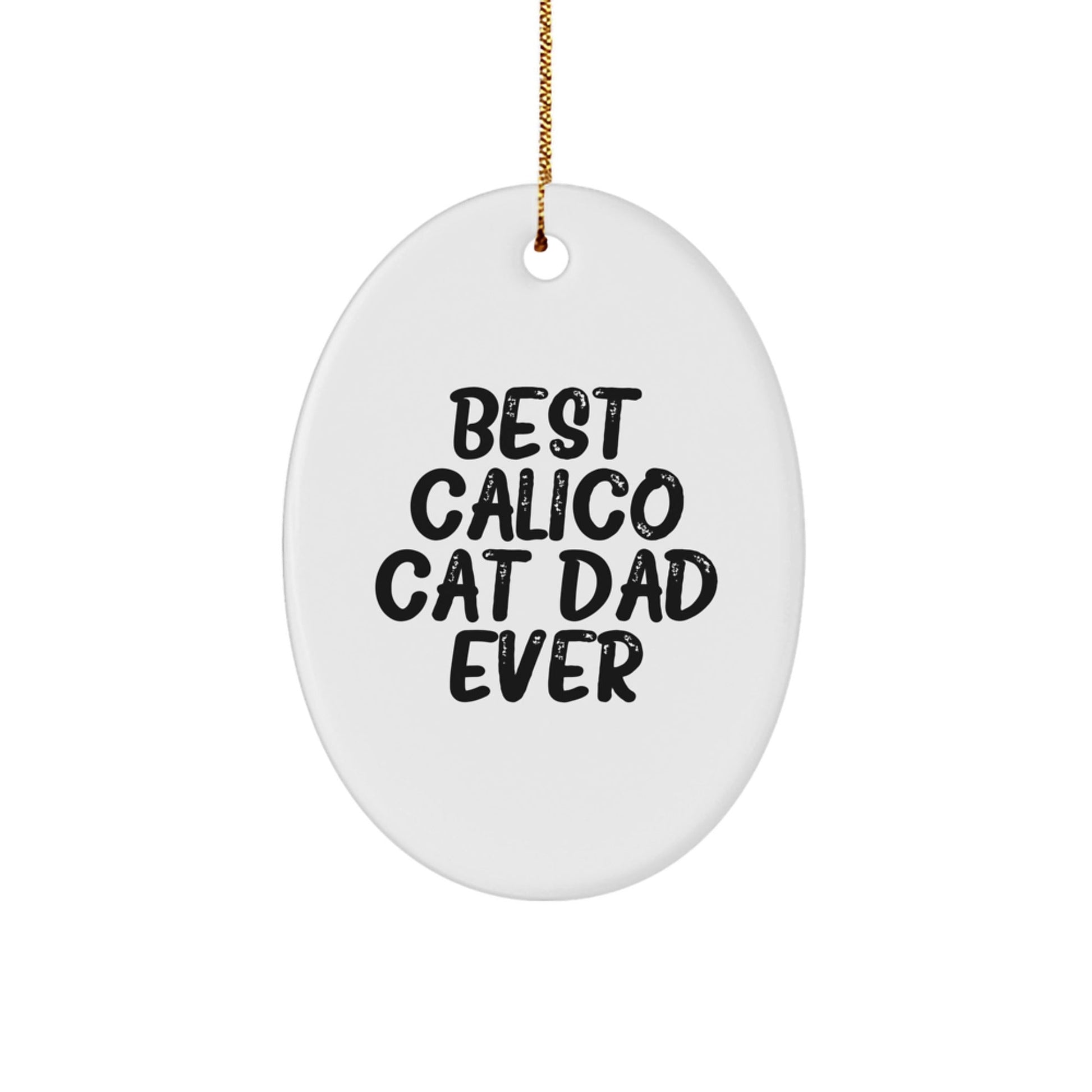 'Best Calico Cat Dad Ever' Oval Ornament Gifts from Family for Calico Cat Lovers, Unique Christmas Unique Gifts for Women Men Friends Coworkers - The Buy Boom