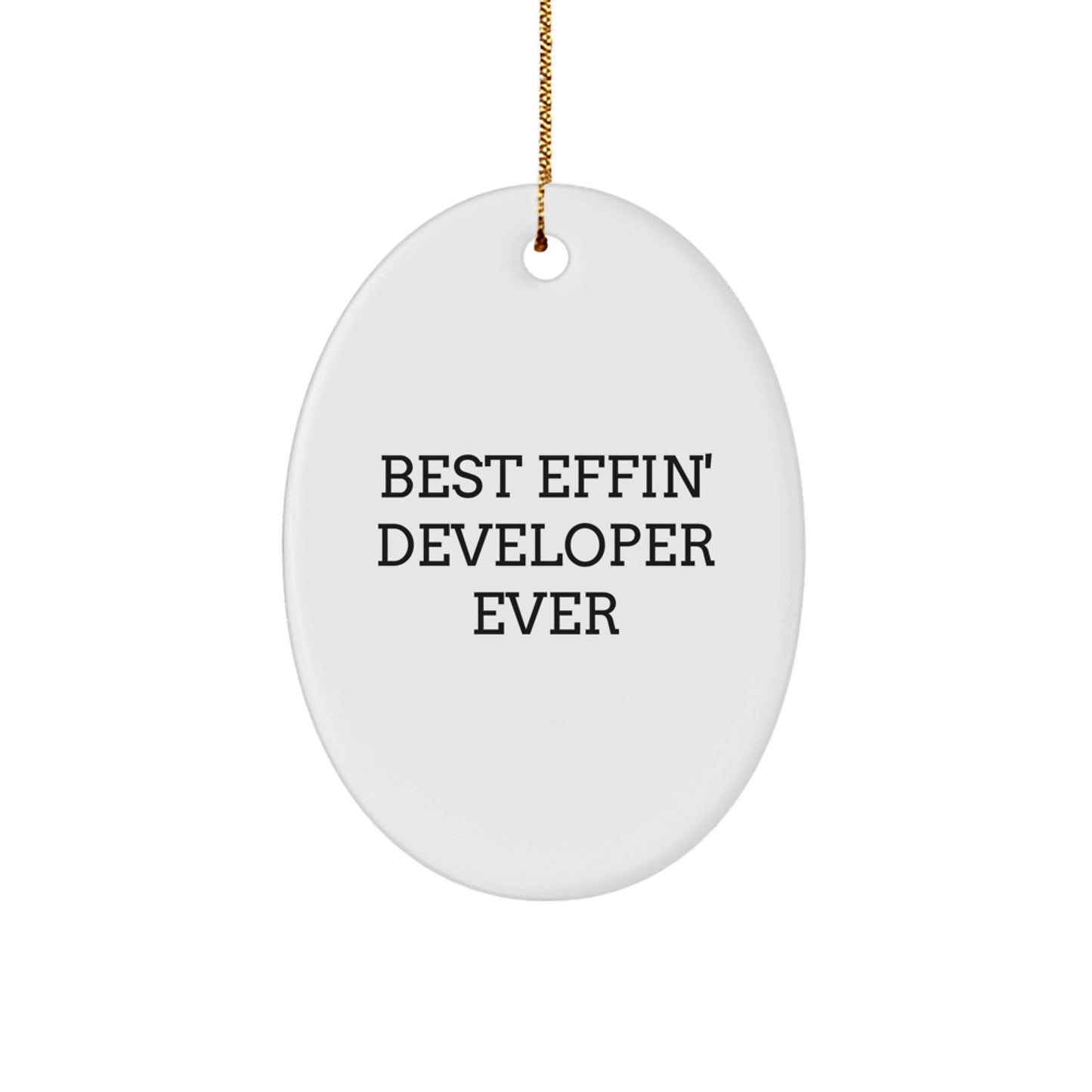 Best Effin' Developer Ever Oval Ornament, Funny Developer Gifts for Men, Women, Coworkers, Friends, Christmas Unique Gifts from Family, Developer Appreciation - The Buy Boom