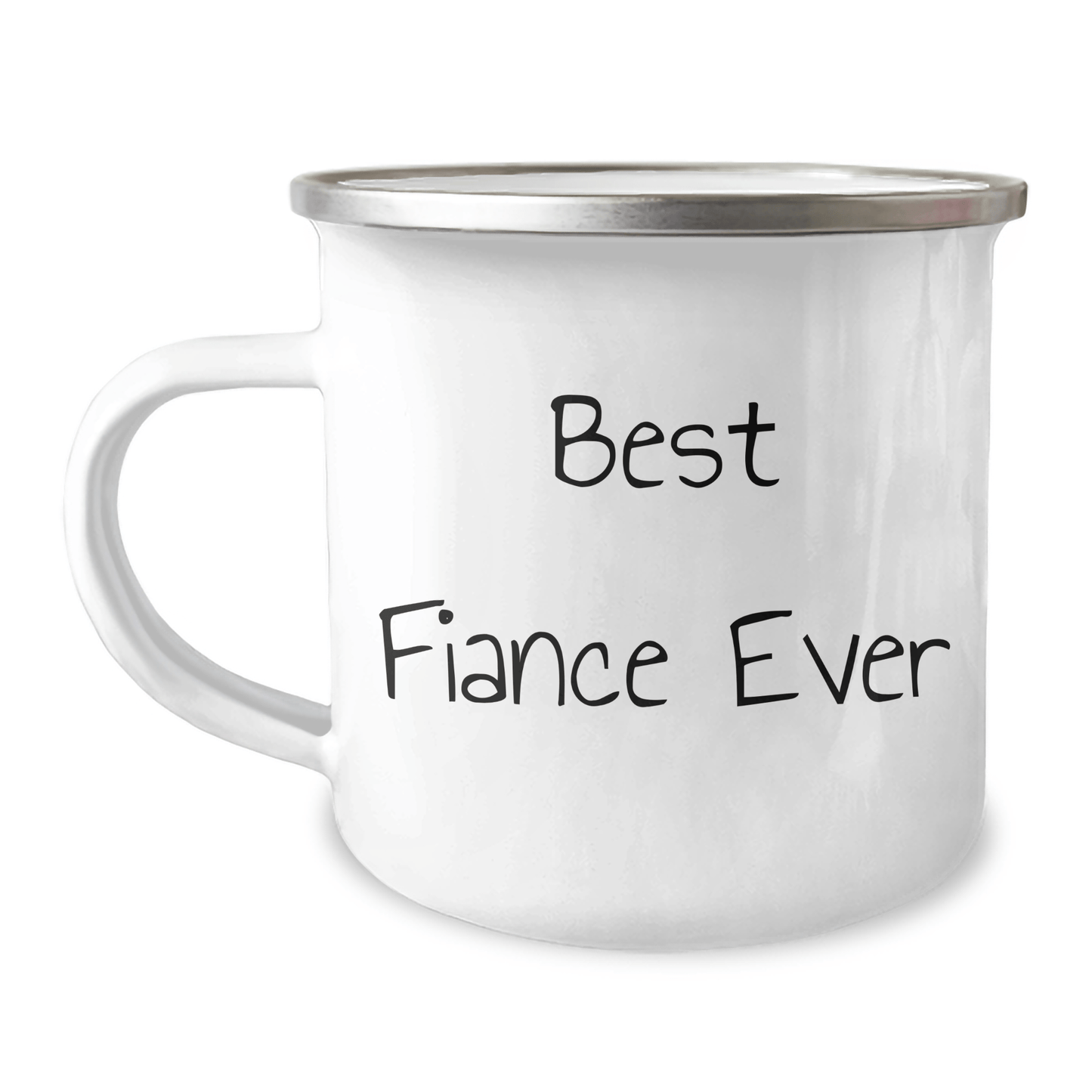 Best Fiance Ever Funny Camping Mug, Gifts from Friends for Father's Day, 12 oz Stainless Steel with Enamel Finish, Perfect for Outdoor Adventures - The Buy Boom
