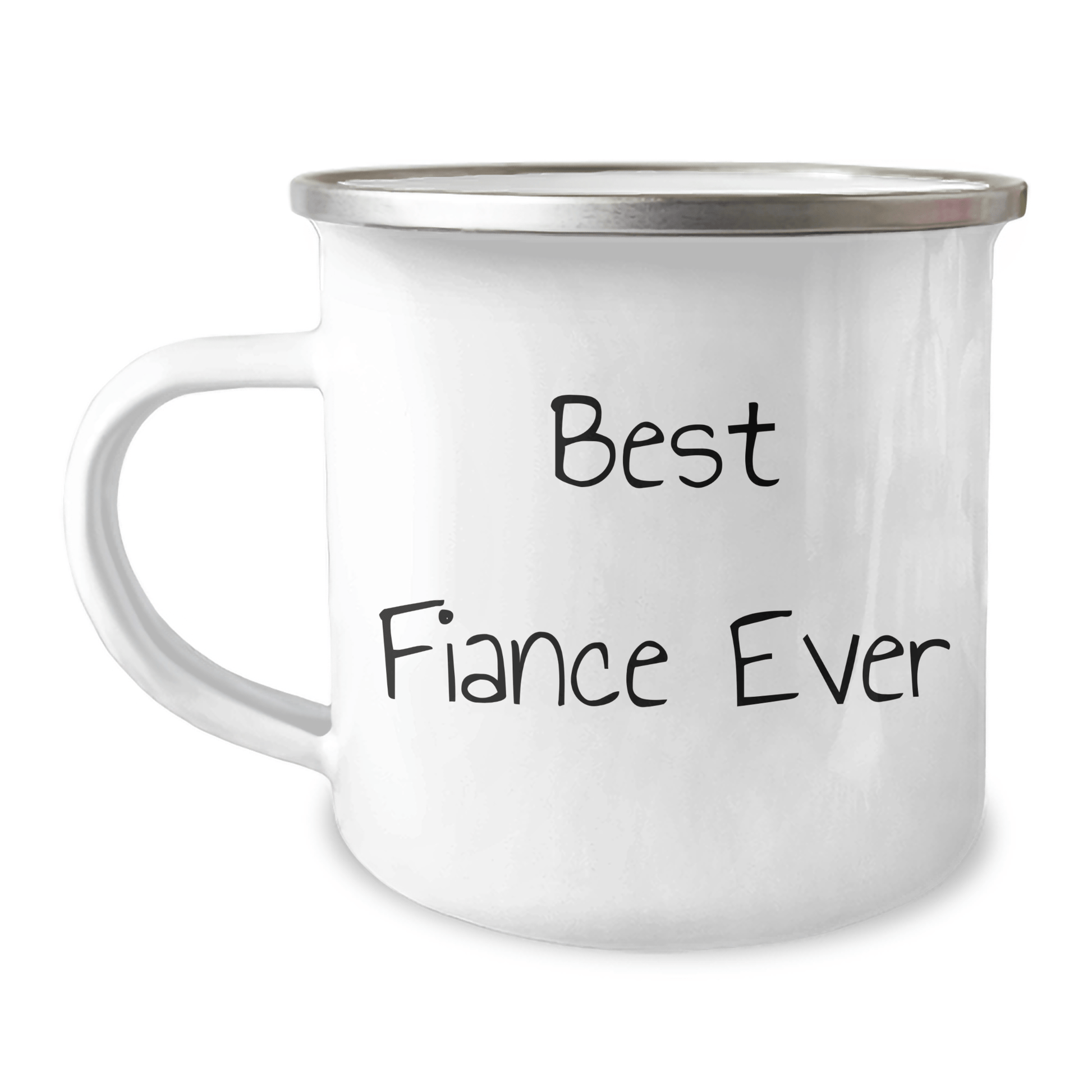 Best Fiance Ever Funny Camping Mug, Gifts from Friends for Father's Day, 12 oz Stainless Steel with Enamel Finish, Perfect for Outdoor Adventures - The Buy Boom