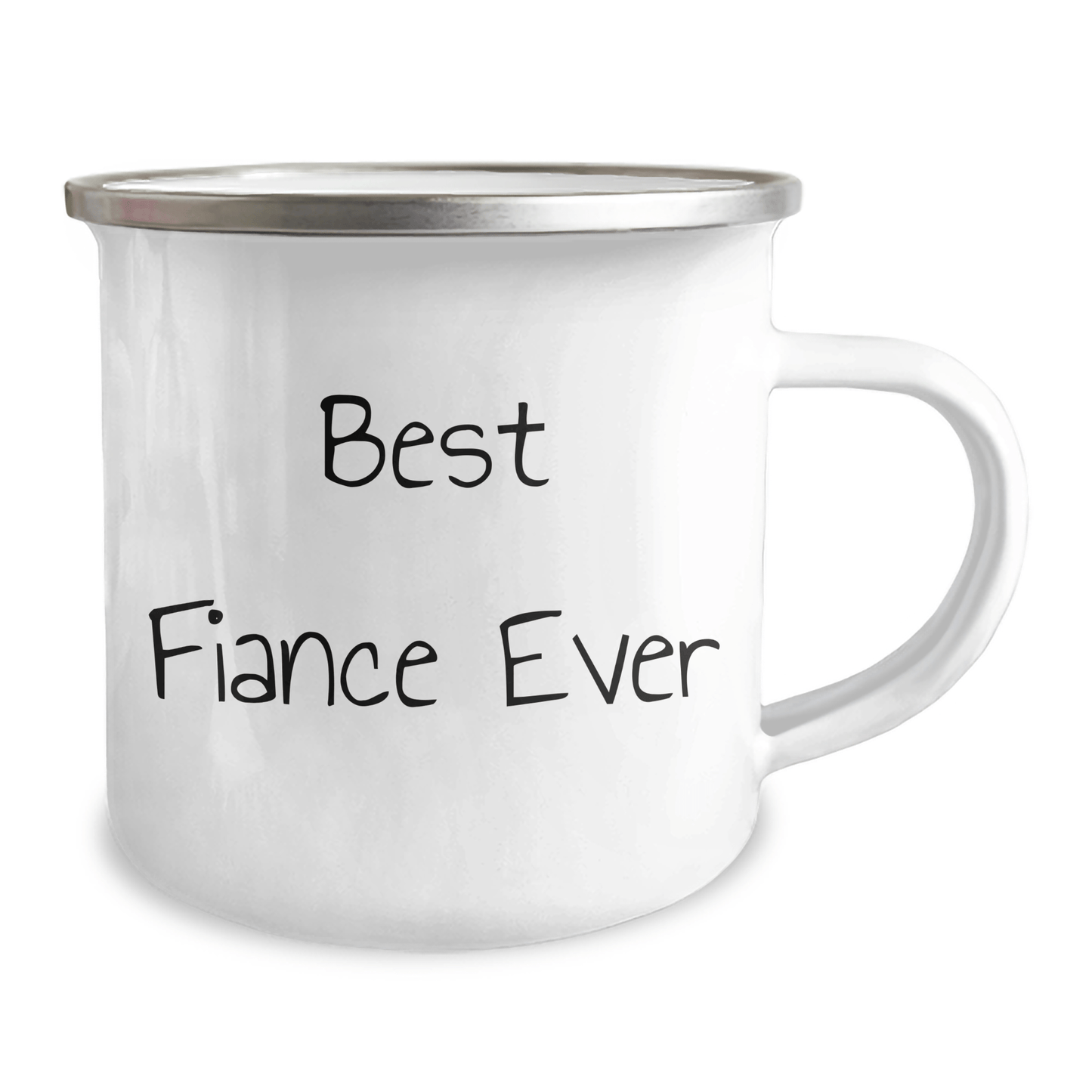 Best Fiance Ever Funny Camping Mug, Gifts from Friends for Father's Day, 12 oz Stainless Steel with Enamel Finish, Perfect for Outdoor Adventures - The Buy Boom
