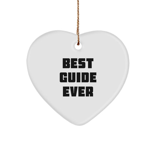 Best Guide Ever Heart Ornament, Funny Guide Gifts for Men, Women, Friends, Coworkers, Family, Christmas Unique Guide - The Buy Boom