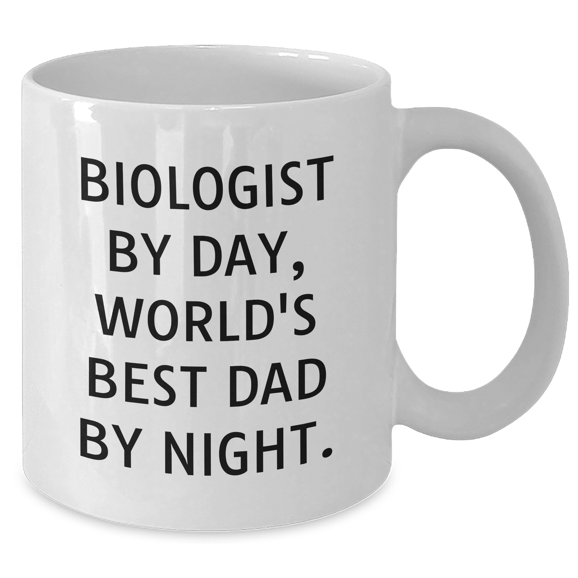 Biologist By Day, World's Best Dad By Night Funny White Coffee Mug Gifts from Men to Biologist Dads on Father's Day - The Buy Boom