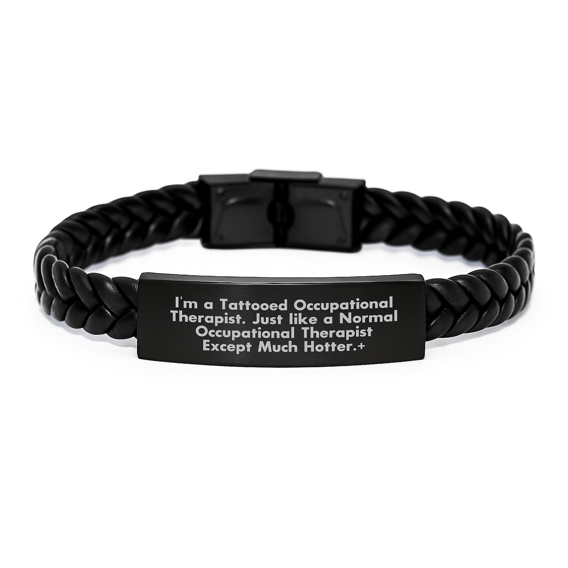 Funny Occupational Therapist Gifts for Women - Unique Interlaced Leather Bracelet, Stainless Steel & PU Leather, Perfect Occupational Therapist Christmas Unique Gifts from Friends - Image 1