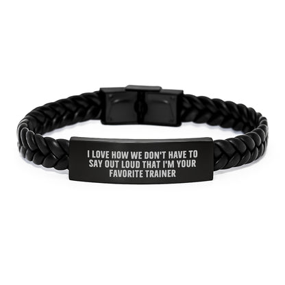 Funny Trainer Gifts from Men to Favorite Trainers This Christmas Unique Interlaced Leather Bracelet - Image 1