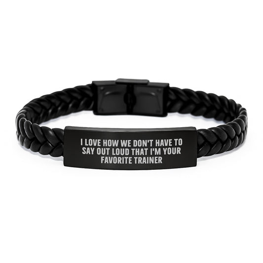 Funny Trainer Gifts from Men to Favorite Trainers This Christmas Unique Interlaced Leather Bracelet - Image 1