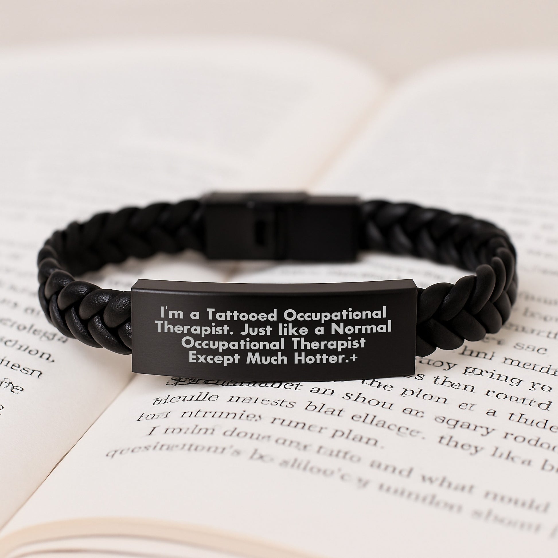 Funny Occupational Therapist Gifts for Women - Unique Interlaced Leather Bracelet, Stainless Steel & PU Leather, Perfect Occupational Therapist Christmas Unique Gifts from Friends - Image 3