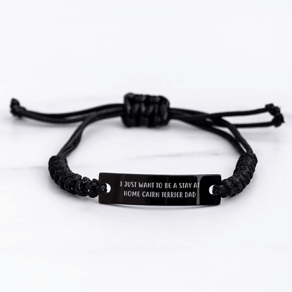 Cairn Terrier Dog Dad's Funny Quote Rope Bracelet, Gifts from Men to Cairn Terrier Dog Dad for Father's Day, Adjustable Black Rope Gift for Cairn Terrier Dog Lovers - The Buy Boom