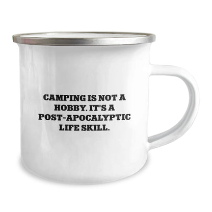 Camping Gifts for Men - Funny Camping Mug, Stainless Steel with Enamel Finish, Perfect for Camping Enthusiasts and Adventurers, Gifts from Dad to Son - The Buy Boom