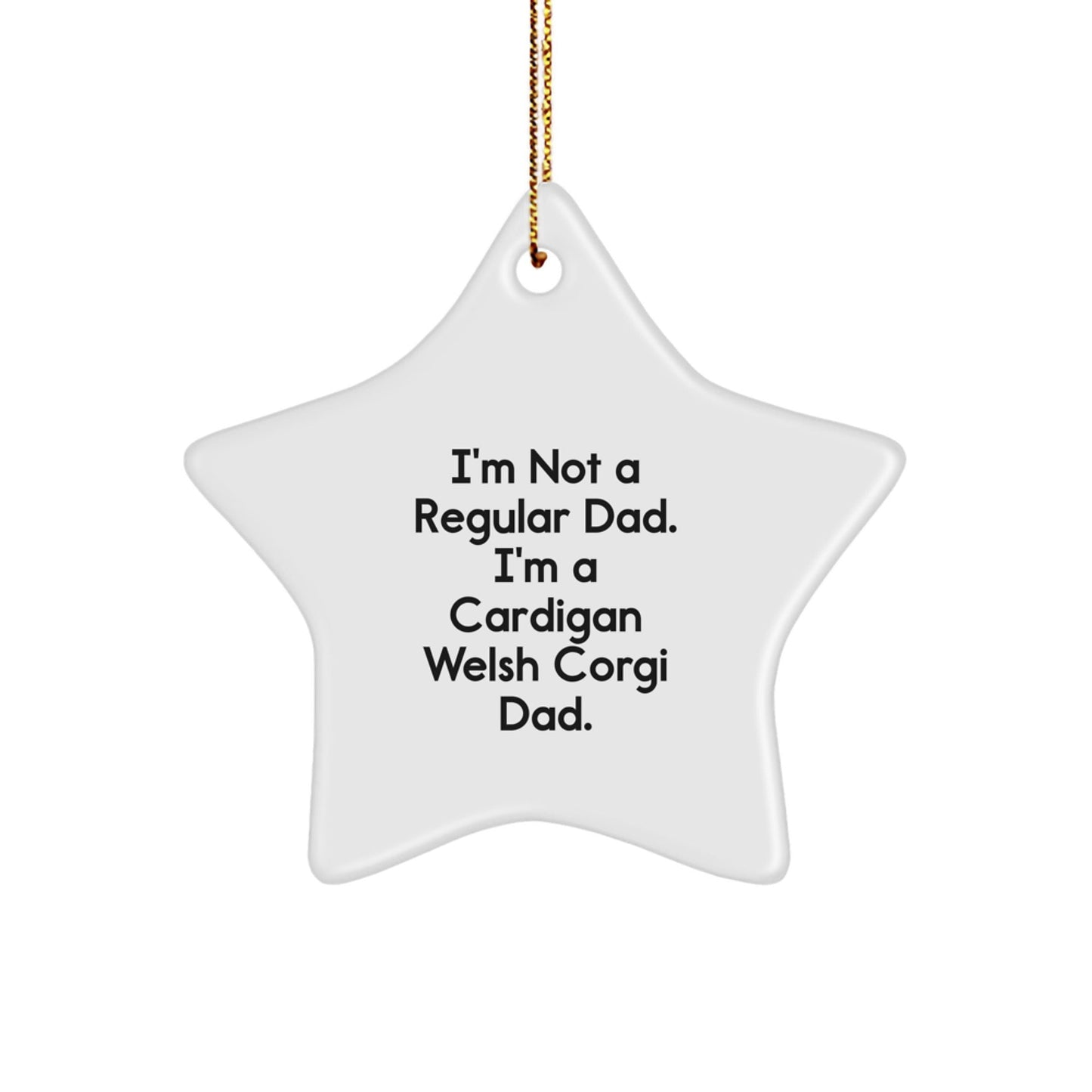 Cardigan Welsh Corgi Dad Funny Christmas Star Ornament Gifts for Men from Family - The Buy Boom