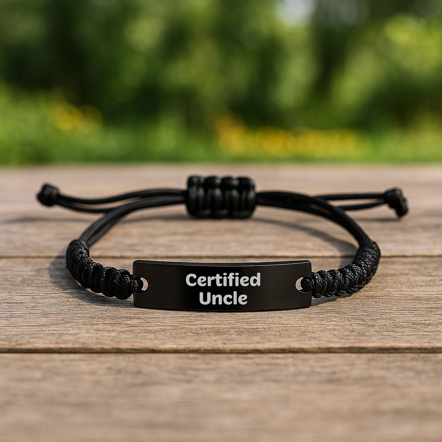 Certified Uncle Rope Bracelet, Funny Quote, Adjustable Black Stainless Steel with Interlaced Rope, Gifts from Uncle to Men, Graduation Unique Gifts - The Buy Boom
