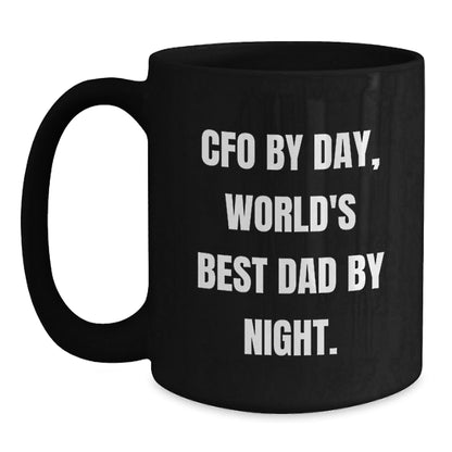 CFO Funny Birthday Unique Gifts from Dad, World's Best, Black Coffee Mug for Men, 11oz or 15oz, Microwave Safe, Perfect CFO Gifts - The Buy Boom