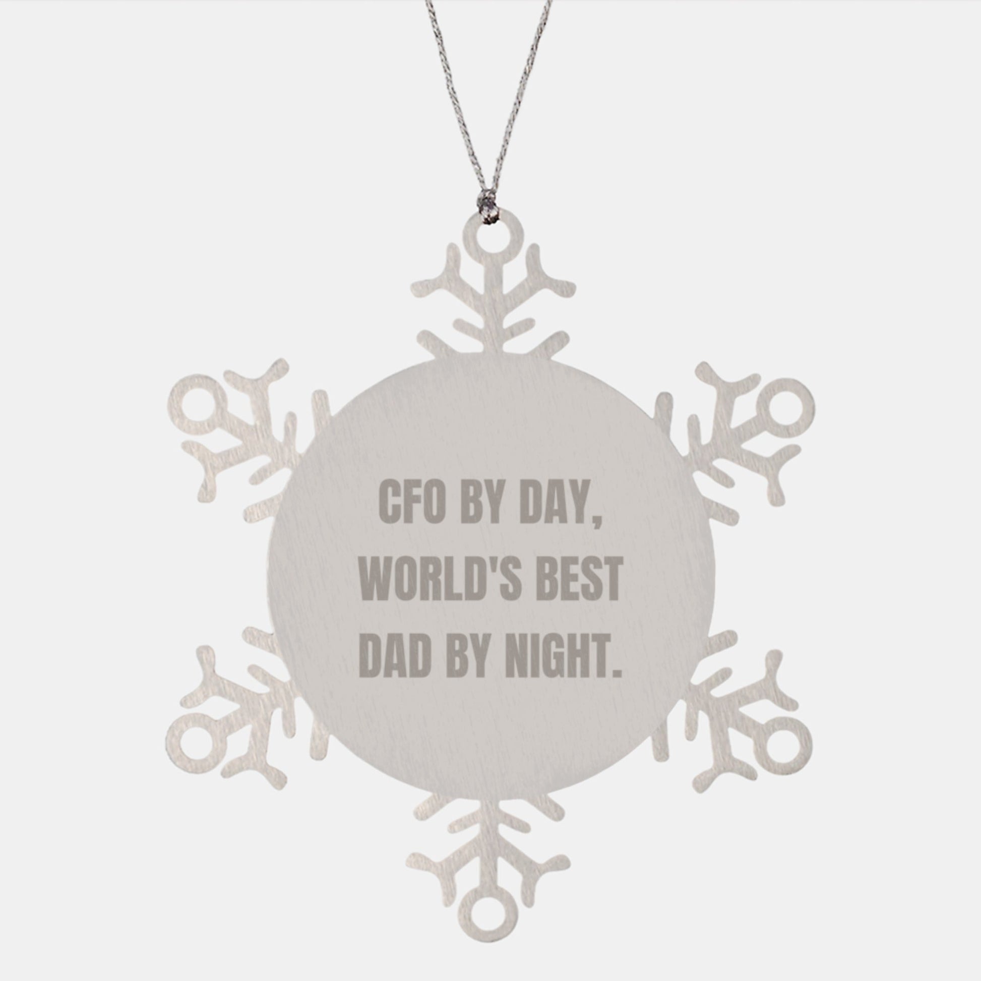 CFO Gifts from Men, Fun Snowflake Ornament for CFO By Day, World's Best Dad By Night - Unique Christmas Unique Gifts for CFO, Men's Christmas Unique Gift - The Buy Boom