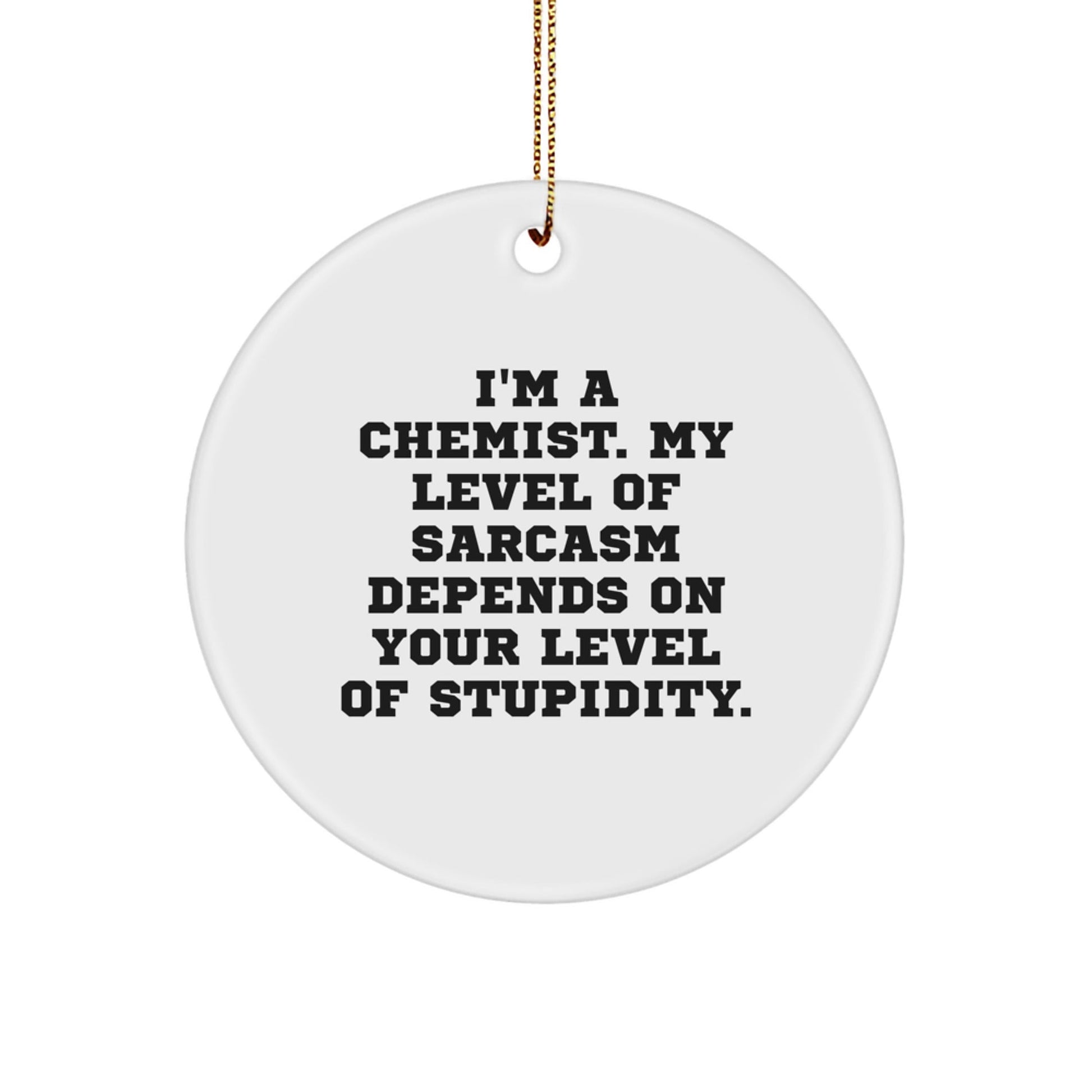 Chemist Gifts from Friends, Women, Men, or Family - Funny I'm A Chemist Sarcasm Circle Ornament for Christmas - The Buy Boom