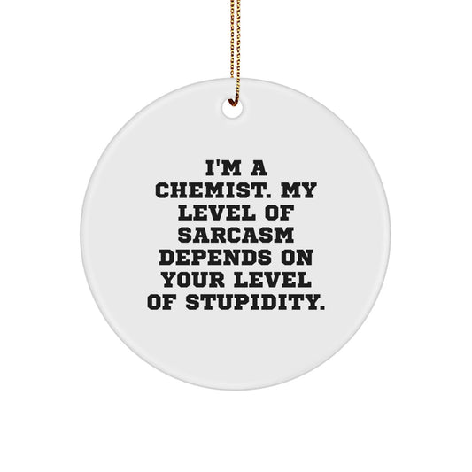 Chemist Gifts from Friends, Women, Men, or Family - Funny I'm A Chemist Sarcasm Circle Ornament for Christmas - The Buy Boom