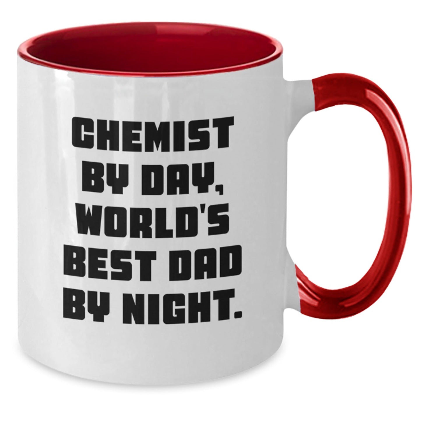Chemist Gifts from Men - Funny Two Tone Coffee Mug, Graduation Unique Gifts, 'Chemist By Day, World's Best Dad By Night.' Quote, 11oz Ceramic Mug - The Buy Boom
