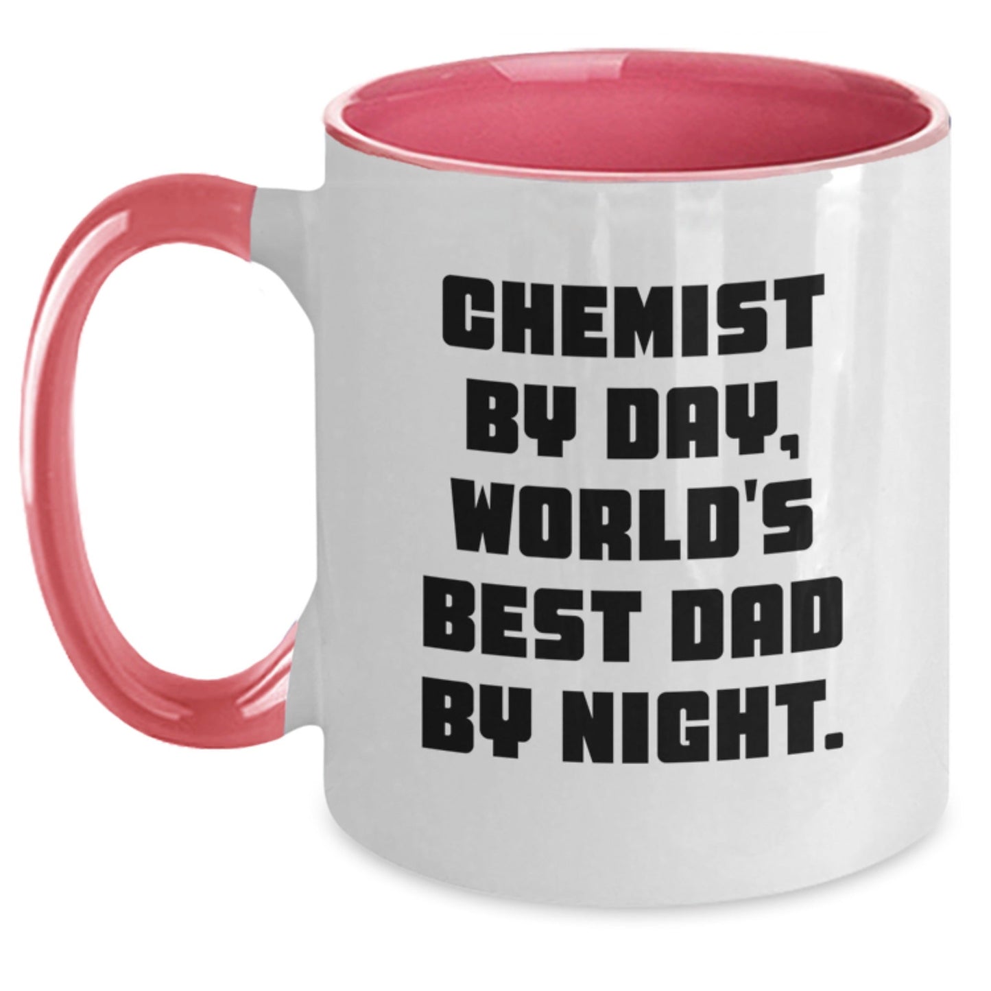 Chemist Gifts from Men - Funny Two Tone Coffee Mug, Graduation Unique Gifts, 'Chemist By Day, World's Best Dad By Night.' Quote, 11oz Ceramic Mug - The Buy Boom