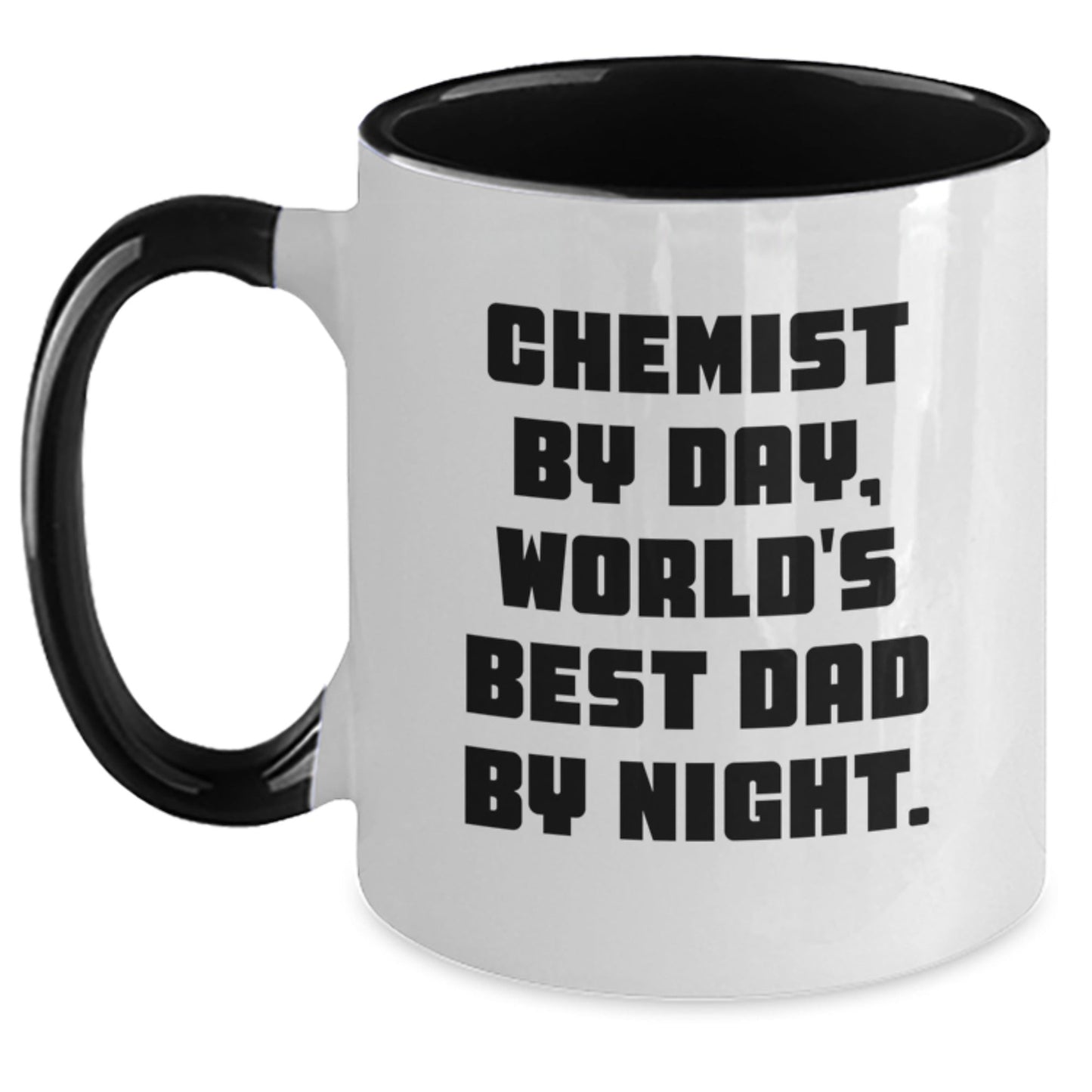 Chemist Gifts from Men - Funny Two Tone Coffee Mug, Graduation Unique Gifts, 'Chemist By Day, World's Best Dad By Night.' Quote, 11oz Ceramic Mug - The Buy Boom