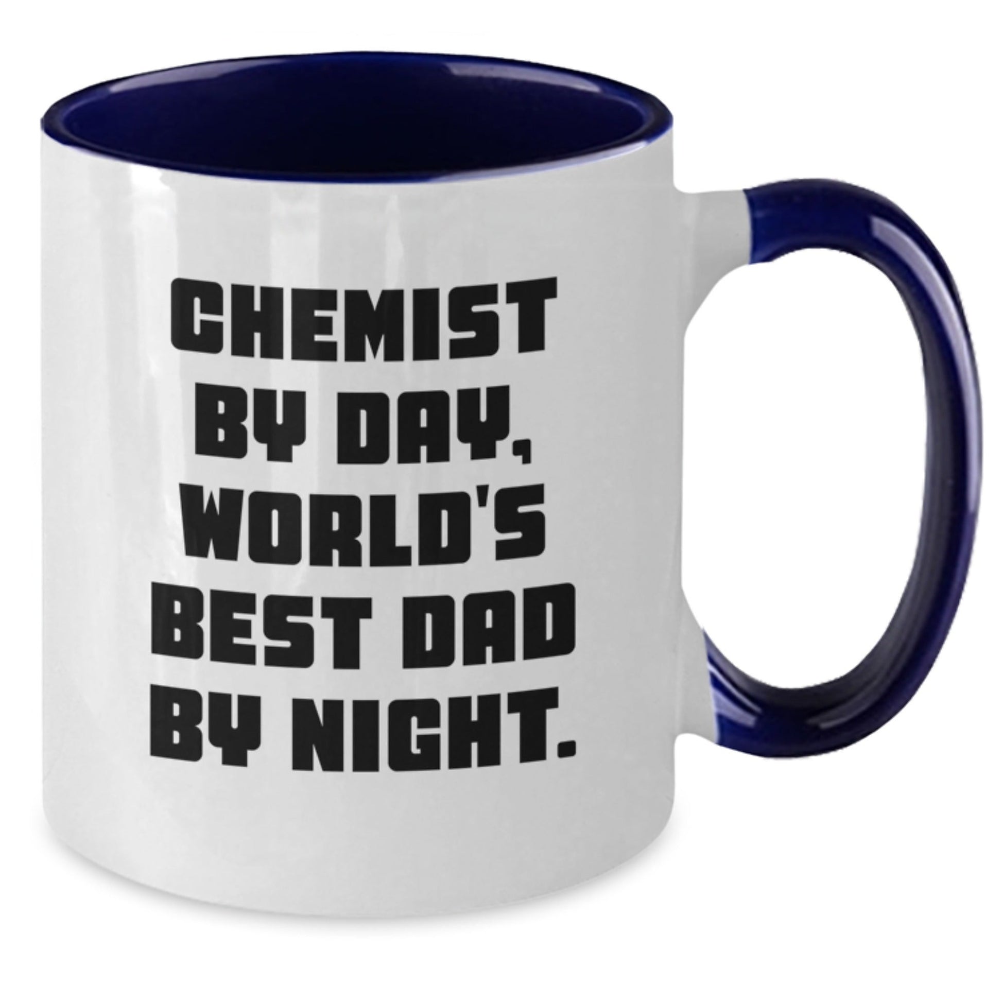Chemist Gifts from Men - Funny Two Tone Coffee Mug, Graduation Unique Gifts, 'Chemist By Day, World's Best Dad By Night.' Quote, 11oz Ceramic Mug - The Buy Boom