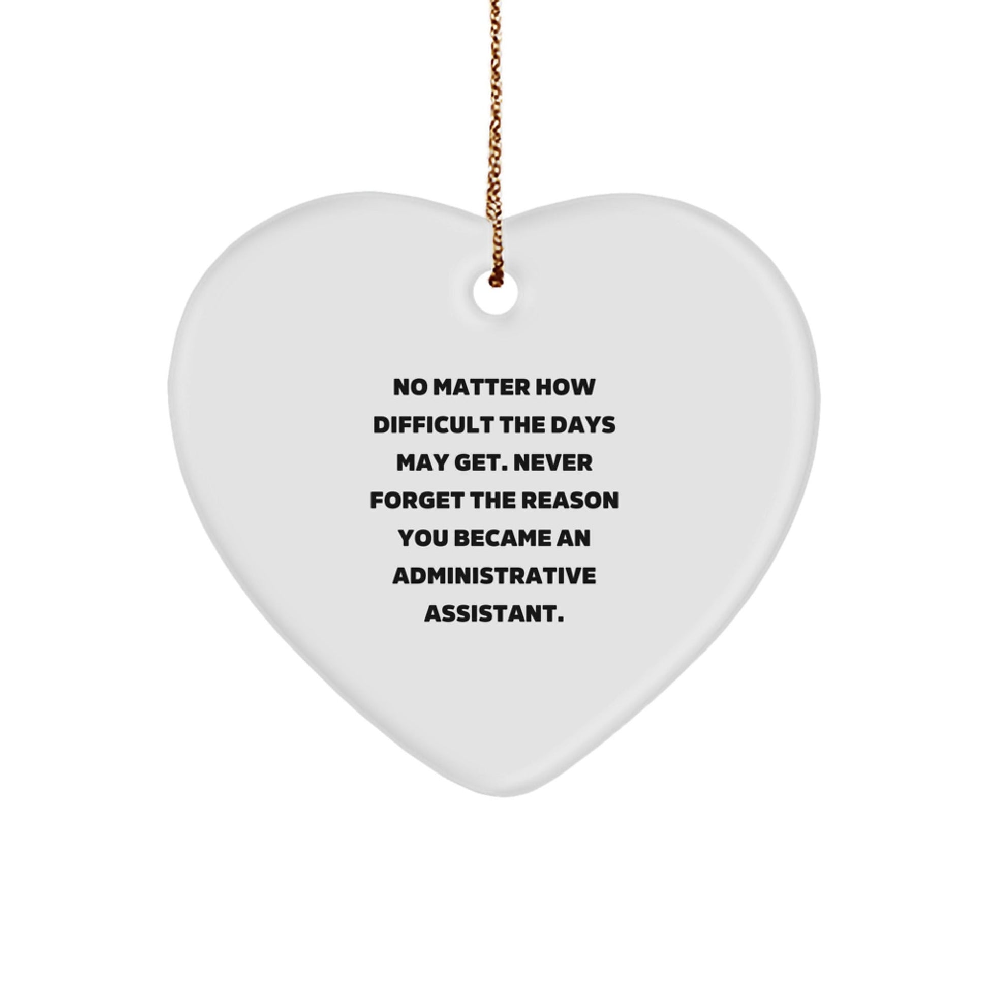Christmas Unique Gifts for Administrative Assistant - Heart Ornament, Funny Quote, Gifts from Men to Women, Coworkers, Family - The Buy Boom