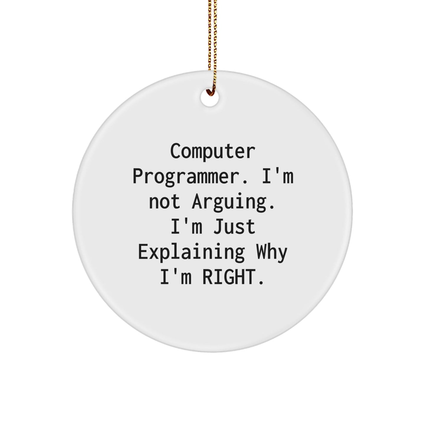 Christmas Unique Gifts for Computer Programmer - Funny Quote Circle Ornament, Gifts from Friends, Men, Women, Coworkers, Family - The Buy Boom