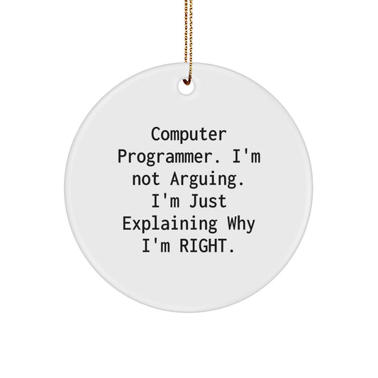 Christmas Unique Gifts for Computer Programmer - Funny Quote Circle Ornament, Gifts from Friends, Men, Women, Coworkers, Family - The Buy Boom