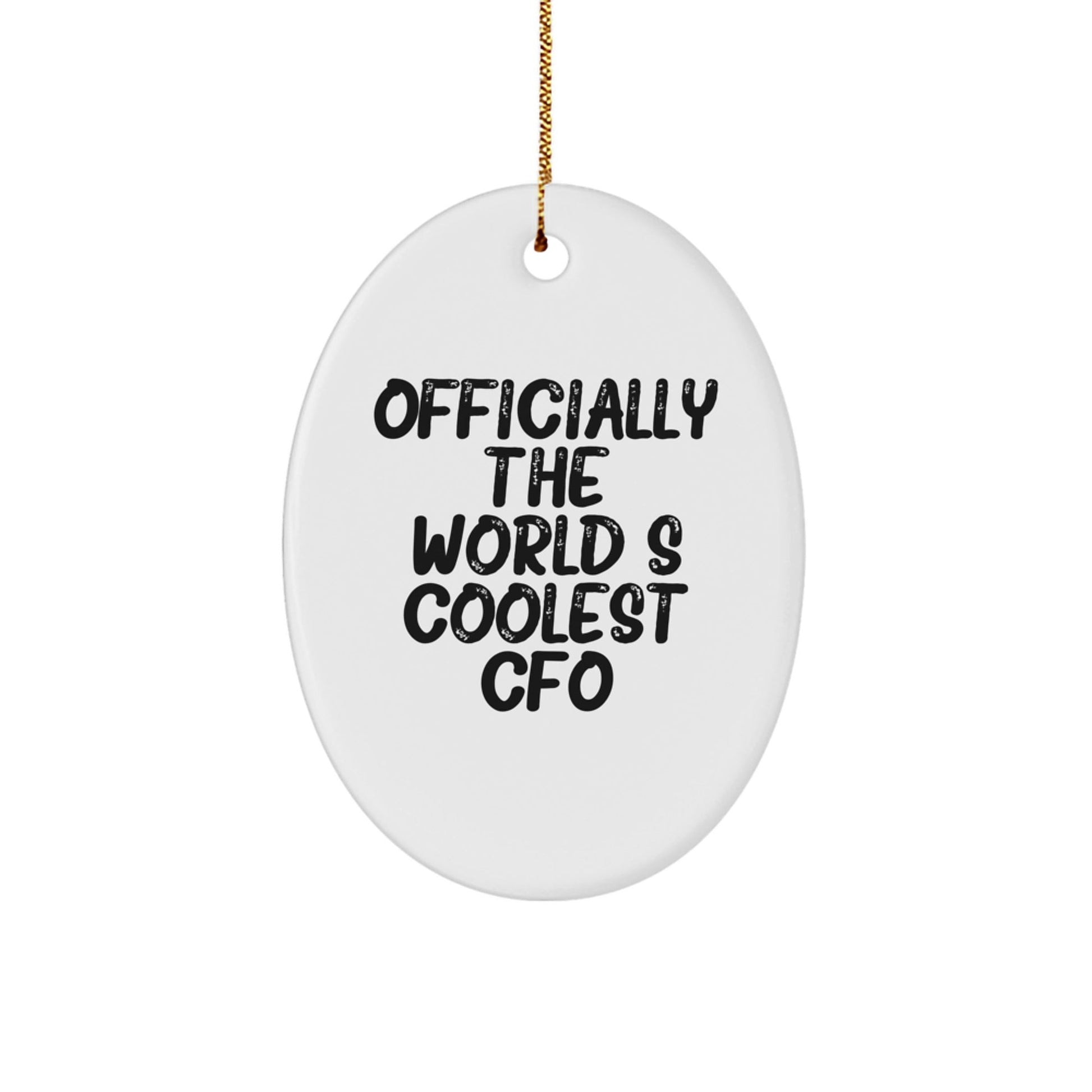 Christmas Unique Gifts for Men CFO Friends Family Oval Ornament, Funny CFO Quote Oval Shaped White MDF with High Gloss Plastic Finish Gifts from Friends for Men CFO - The Buy Boom