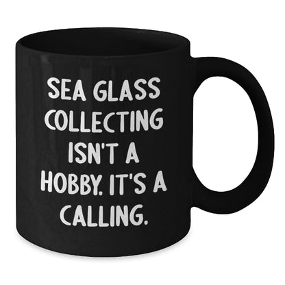 Christmas Unique Gifts for Sea Glass Collectors, Funny Quote, Black Coffee Mug, Gifts from Family - The Buy Boom
