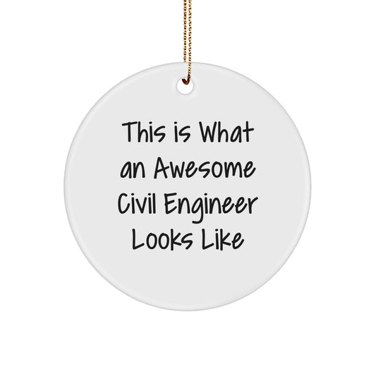 Civil Engineer Gifts from Friends and Family - This Is What An Awesome Civil Engineer Looks Like, Funny Circle Ornament, Christmas Unique Decorations - The Buy Boom