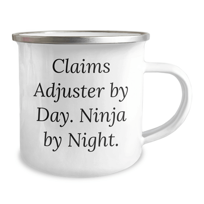 Claims Adjuster Gifts - Funny Mugs for Dad - Camping Mug by Day, Ninja By Night., Father's Day Unique Gifts from Friends to Claims Adjuster - The Buy Boom