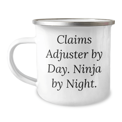 Claims Adjuster Gifts - Funny Mugs for Dad - Camping Mug by Day, Ninja By Night., Father's Day Unique Gifts from Friends to Claims Adjuster - The Buy Boom