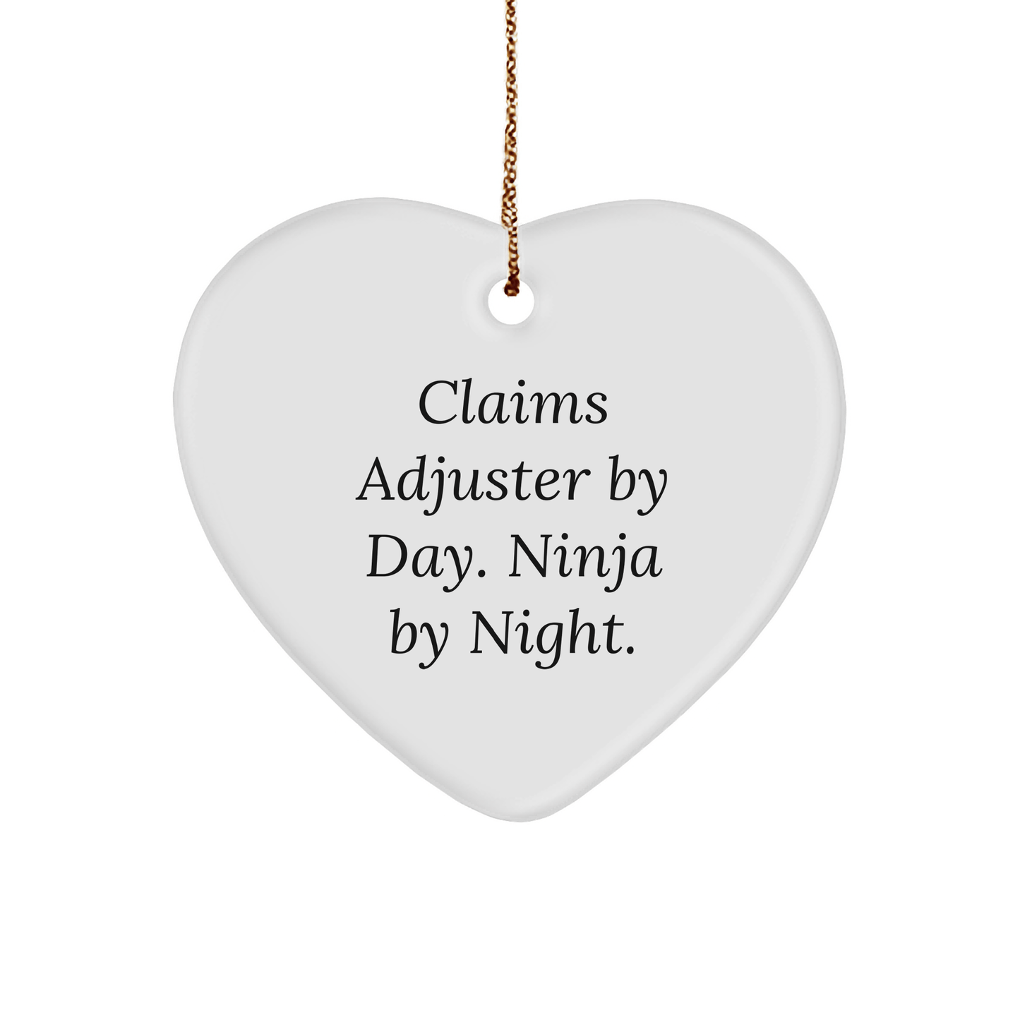 Claims Adjuster Gifts: Heart Ornament by Day, Ninja by Night., Christmas Unique Gifts from Family to Claims Adjuster - The Buy Boom