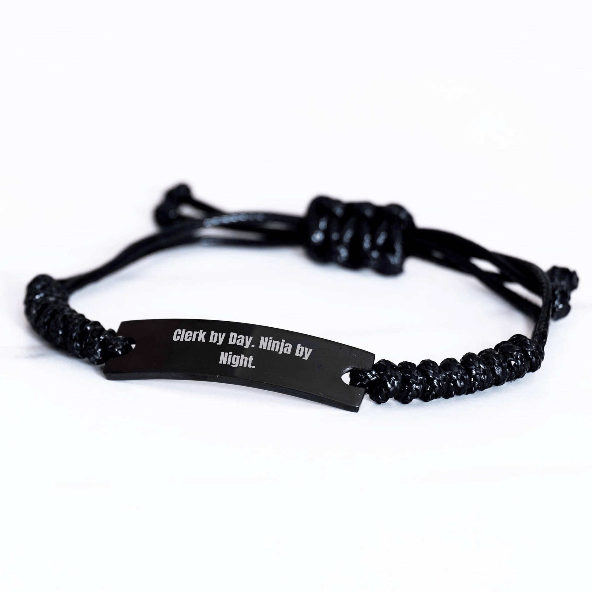 Clerk By Day, Ninja By Night: Black Rope Adjustable Adjustable Gift for Clerk or Men on Father's Day Unique Gifts from Friends - The Buy Boom