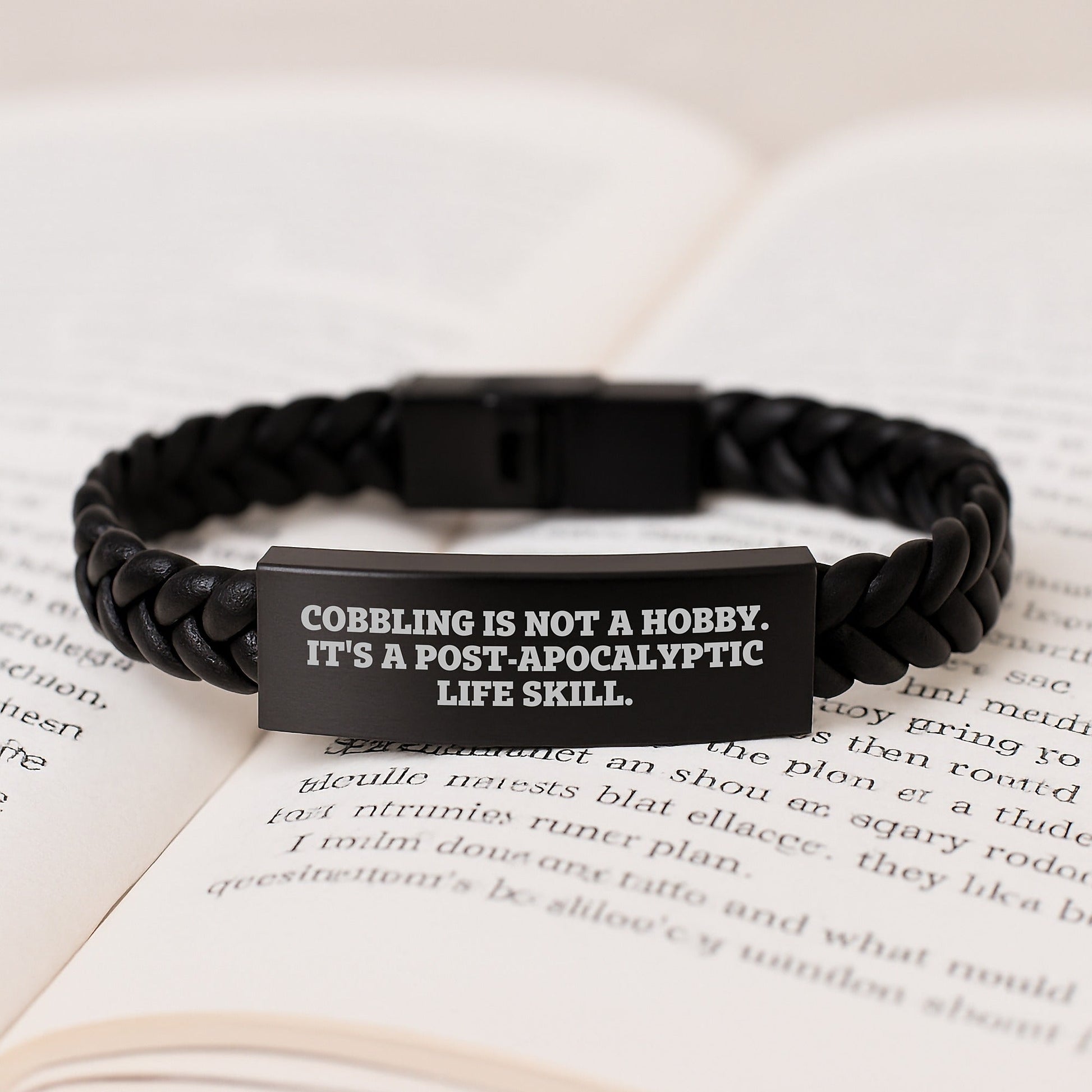 Cobbling Gifts for Him, Funny Quote Interlaced Leather Bracelets for Men, Graduation Unique Gifts from Friends, Family, Coworkers - The Buy Boom
