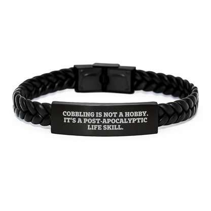 Cobbling Gifts for Him, Funny Quote Interlaced Leather Bracelets for Men, Graduation Unique Gifts from Friends, Family, Coworkers - The Buy Boom
