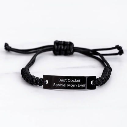 Cocker Spaniel Dog Rope Bracelet Best Mom Ever Funny Graduation Gift from Family to Cocker Spaniel Dog Owner or Friend for Men or Women - The Buy Boom