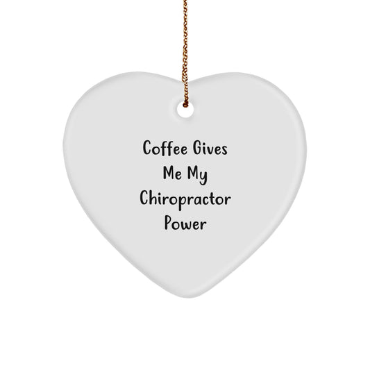 'Coffee Fuels My Chiropractor Dreams' Funny Heart Ornament, Gifts from Friends to Chiropractors, Christmas Unique Gifts for Chiropractor, Heart - Shaped MDF Ornament with High - Gloss Finish - The Buy Boom